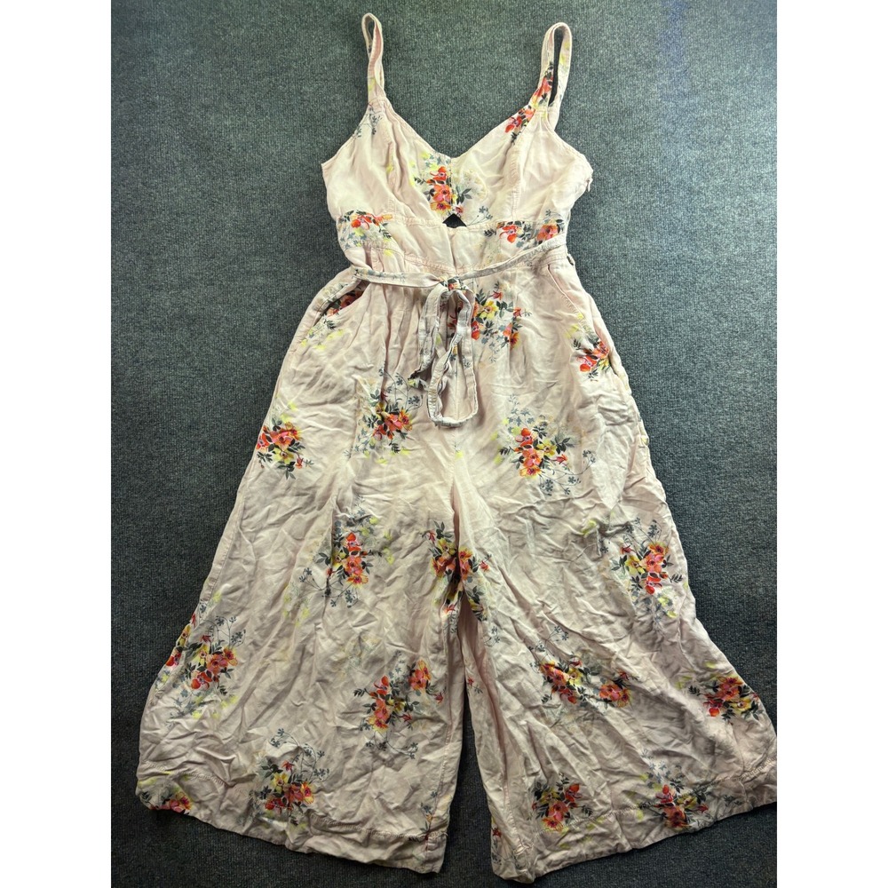Akemi + Kin Adia Jumpsuit from Anthropologie Womens Small Floral Linen Wide Leg